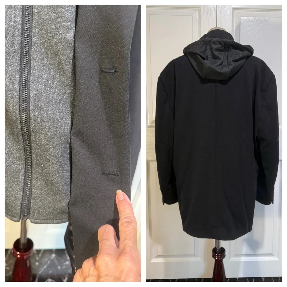 PROJEK RAW BLACK WITH REMOVABLE HOOD KNIT BLAZER